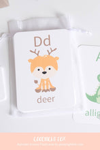 Load image into Gallery viewer, Animal Alphabet Flashcards – A to Z Learning Cards for Toddlers and Preschoolers