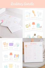 Load image into Gallery viewer, Routines Bundle: Checklist Notepad, Flashcard Sets for Morning Routine & Evening Routines