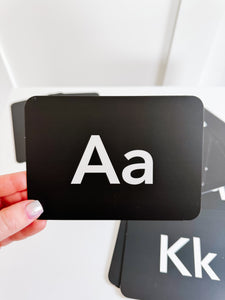 Black and White Letter Flashcards