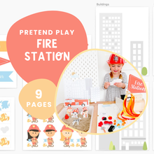 Load image into Gallery viewer, Fire Fighter &amp; Fire Truck Printable Dramatic Play Kit