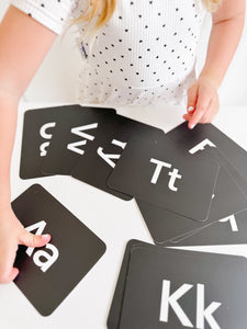 Black and White Letter Flashcards