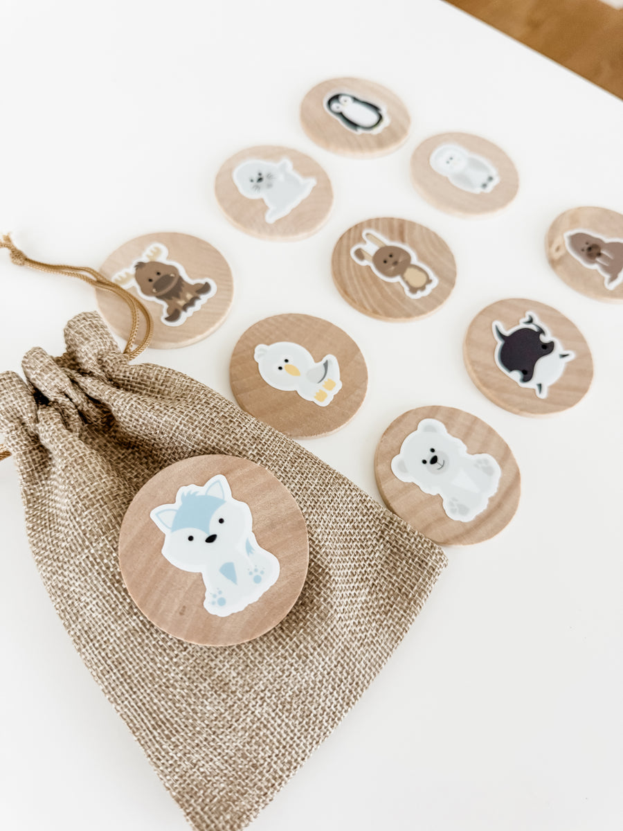 Arctic Animals Wood Play Rounds – GoodnightFox