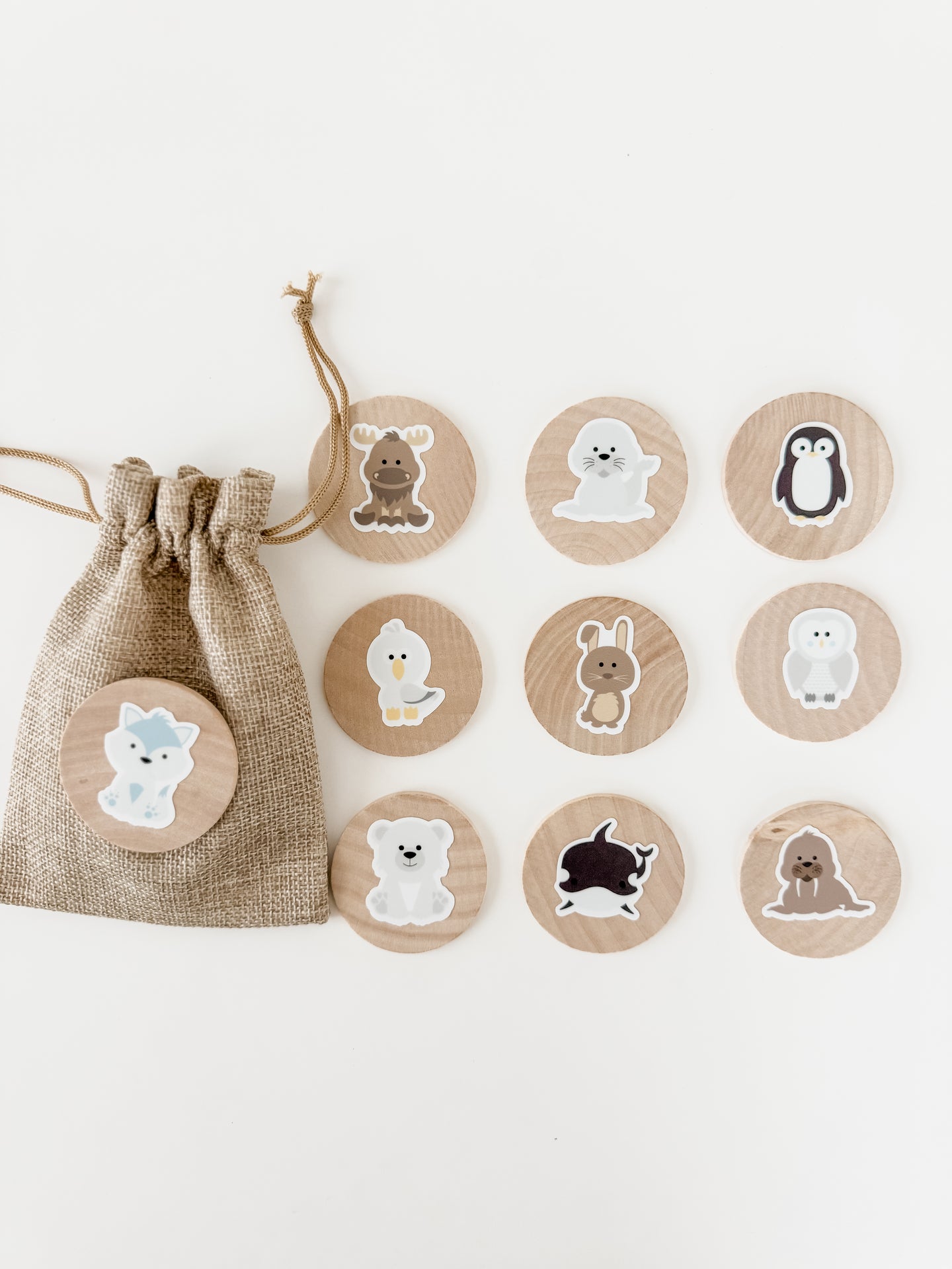 Arctic Animals Wood Play Rounds