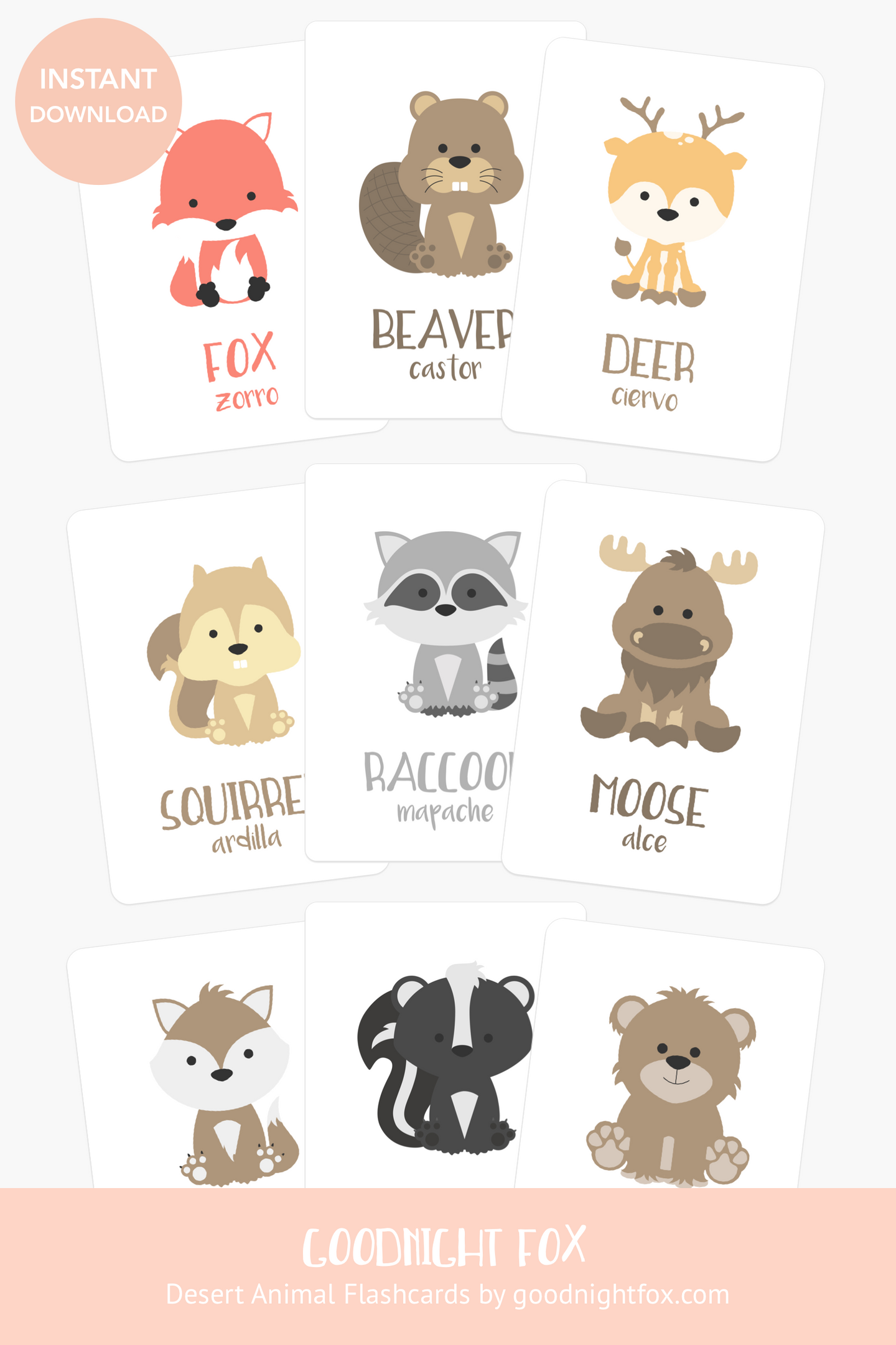 Woodland Animal Flashcards