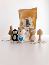 Load image into Gallery viewer, Arctic Animals Wooden Peg Sensory Kit