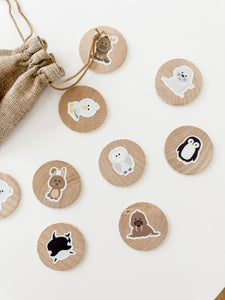 Arctic Animals Wood Play Rounds