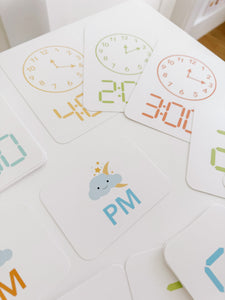 Clock Learning to Tell Time Cards