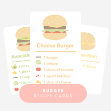 Load image into Gallery viewer, Burger Recipe Cards