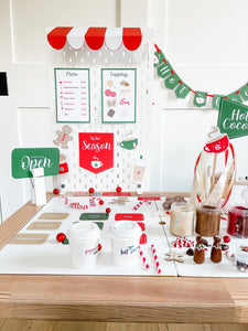 Red & White Hot Cocoa Dramatic Play Printables