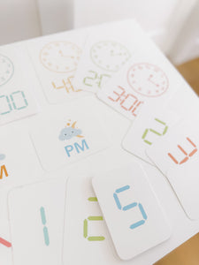 Clock Learning to Tell Time Cards