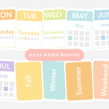 Load image into Gallery viewer, Calendar (Days, Months, Seasons) Flashcards and Magnets