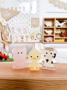 Farm Animal Acrylic Charms (3)