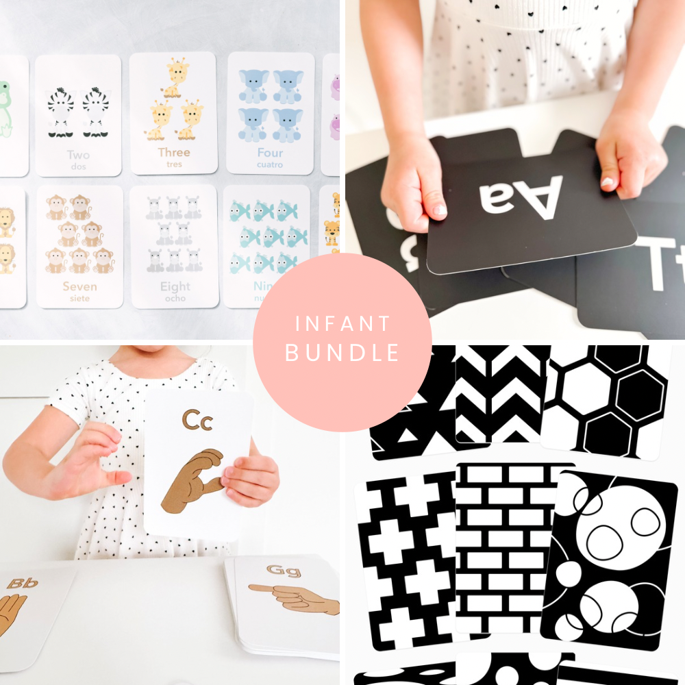 Monochrome flashcards for infant visual development