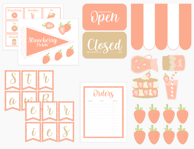 Strawberry Picking Patch Printable Dramatic Play