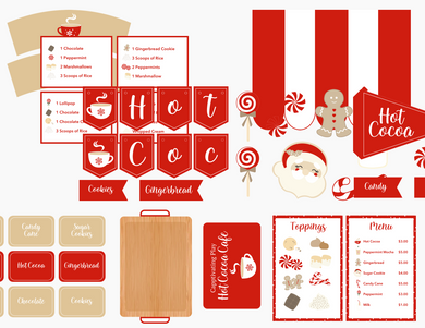 Red & White Hot Cocoa Dramatic Play Printables