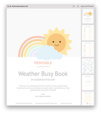 Weather Busy Book