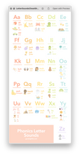 Load image into Gallery viewer, Free Letter Sounds Phonics Cheat Sheet