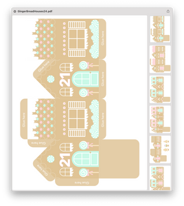 24 Days of Christmas Gingerbread Row House Printable Play Kits