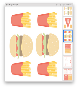 Burger Diner Dramatic Play Printable Kit