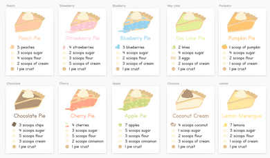 Pie Printable Sensory Recipe Cards