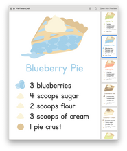 Load image into Gallery viewer, Pie Printable Sensory Recipe Cards