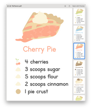 Load image into Gallery viewer, Pie Printable Sensory Recipe Cards