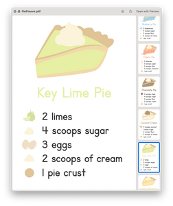 Pie Printable Sensory Recipe Cards