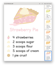 Load image into Gallery viewer, Pie Printable Sensory Recipe Cards