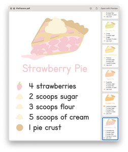 Pie Printable Sensory Recipe Cards