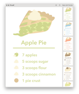 Pie Printable Sensory Recipe Cards