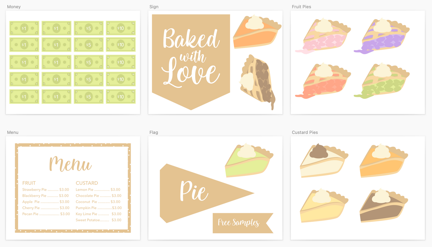 Pie Baking Dramatic Play Printables