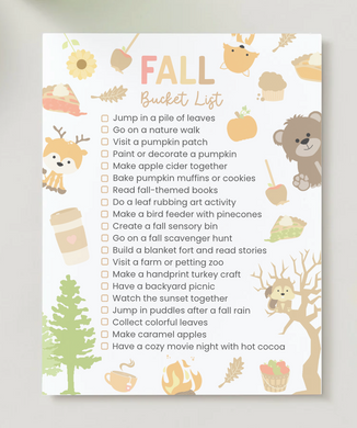 Free Fall Bucket List Printable