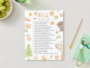 Free Fall Bucket List Printable