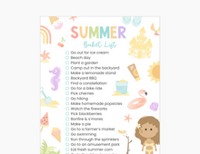 Load image into Gallery viewer, Summer Bucket List Printable