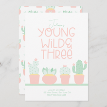 Load image into Gallery viewer, Young Wild &amp; Three Cactus Birthday Theme