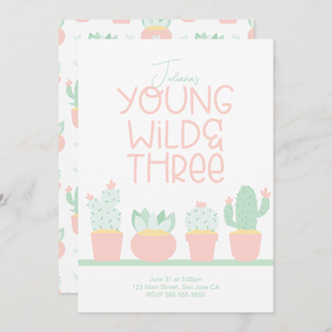 Young Wild & Three Cactus Birthday Theme