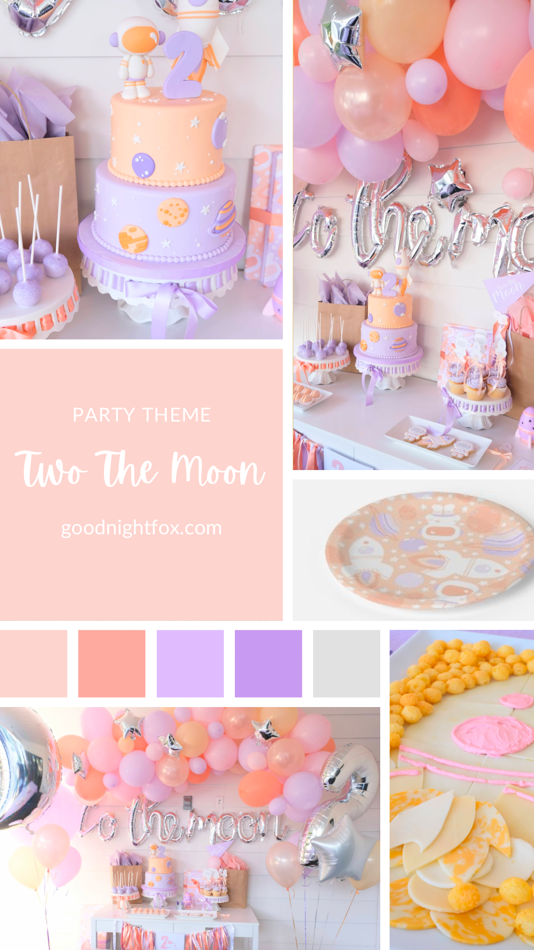 Space Two The Moon Girl Birthday Theme