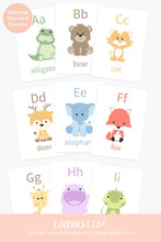 Load image into Gallery viewer, A to Z flashcards with animals like Alligator, Bear, and Zebra