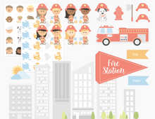 Load image into Gallery viewer, Fire Fighter &amp; Fire Truck Printable Dramatic Play Kit