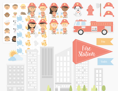 Fire Fighter & Fire Truck Printable Dramatic Play Kit