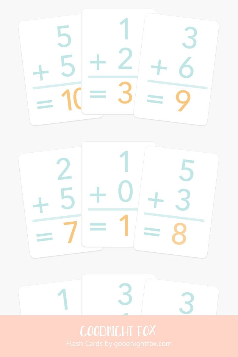 Easy Math Flash Cards Addition Basic Addition Flash Cards – GoodnightFox