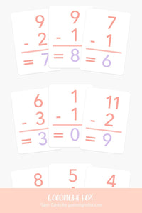 Basic Subtraction Flashcards