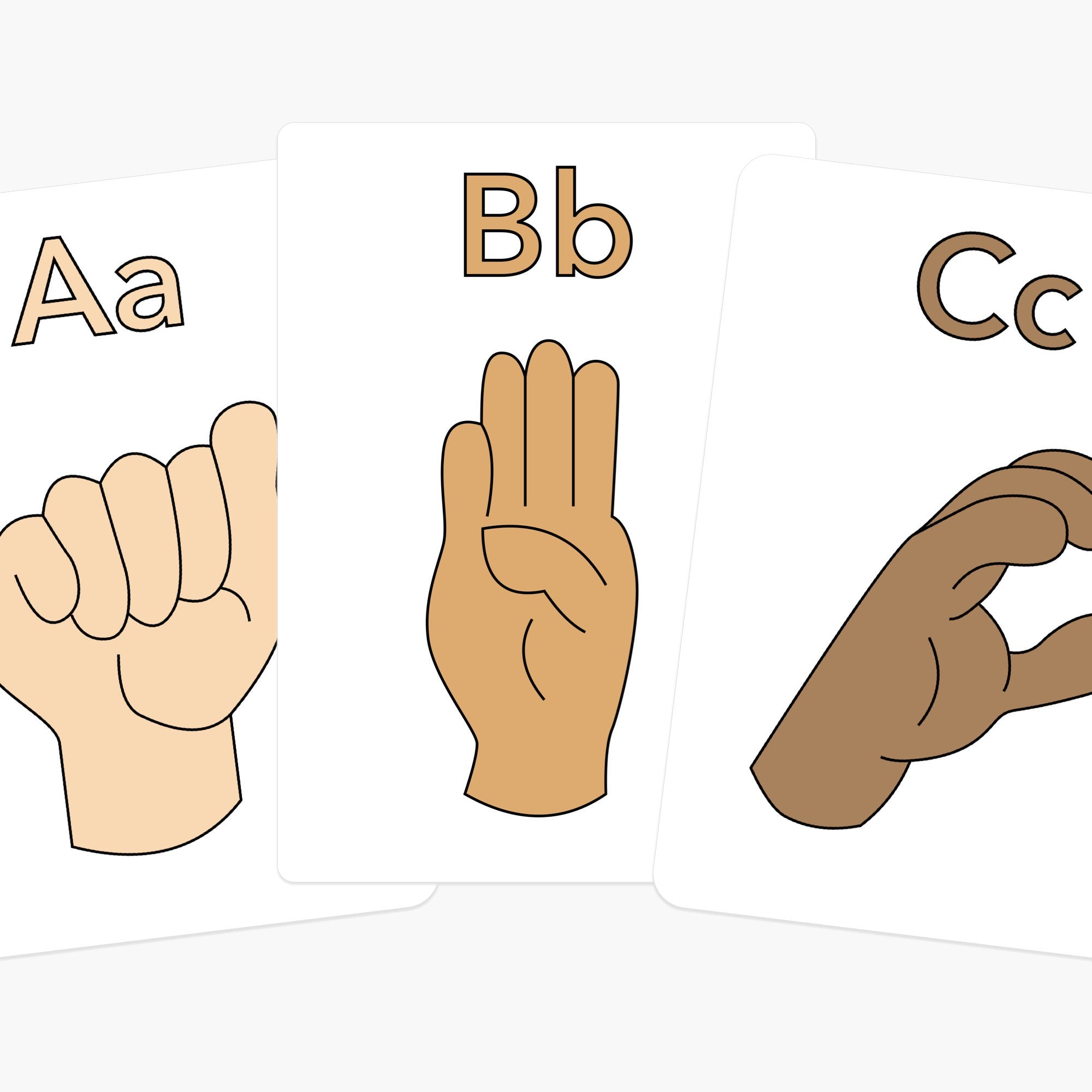 sign language alphabet printable flash cards