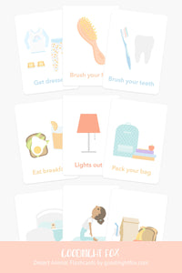 Routines Bundle: Checklist Notepad, Flashcard Sets for Morning Routine & Evening Routines